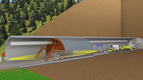 トンネル工事設備設置　イメージパース　札幌